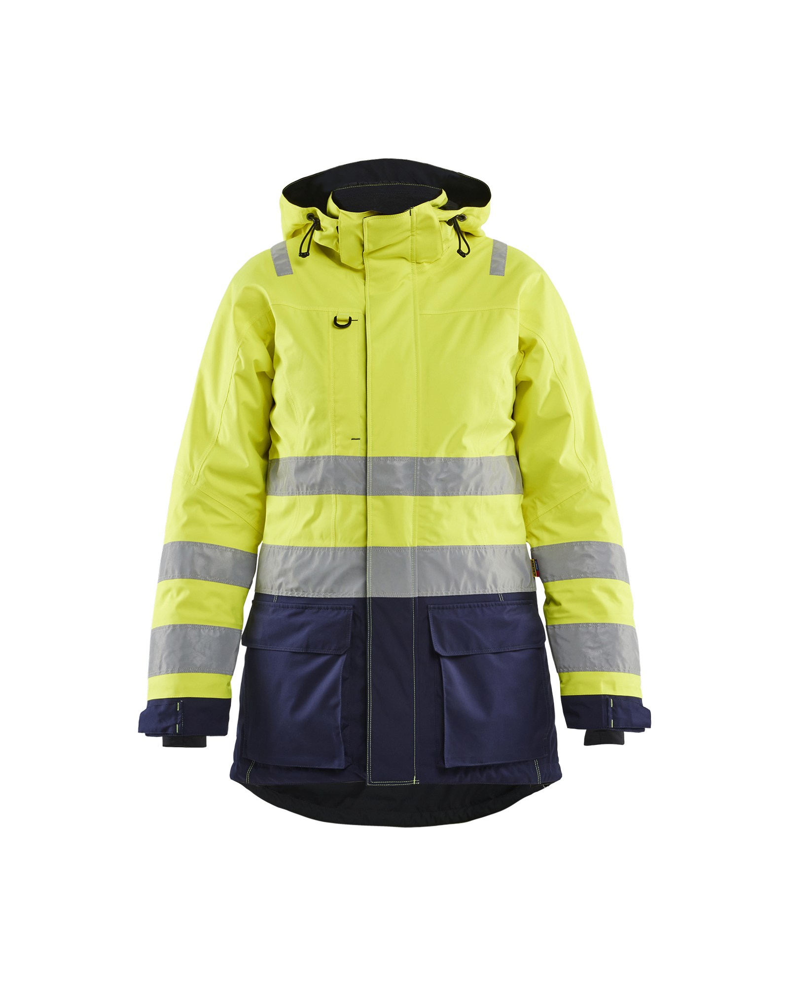 Blåkläder Dame High Vis Vinterparkajakke - High Vis Gul/Marineblå [3389] / XS