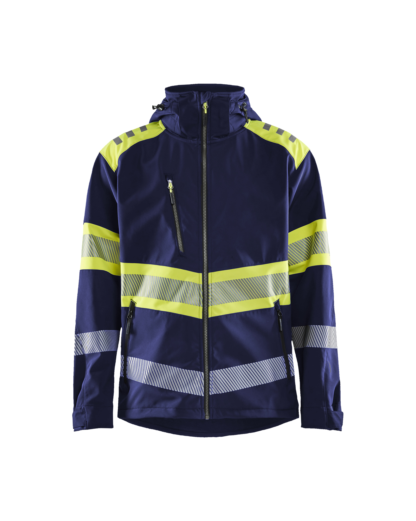 Blåkläder High Vis Softshell Jakke - Marineblå/High Vis Gul [8933] / XS