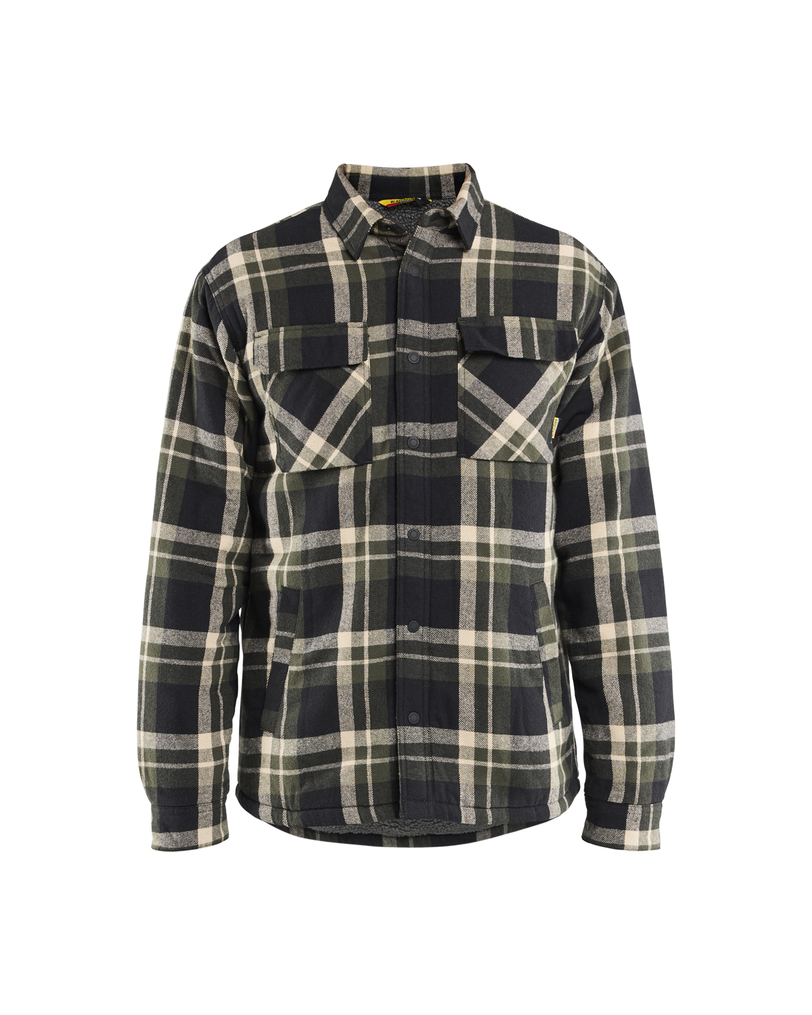 Blåkläder Flannelskjorte med Fiberpelsforing - Skovgrøn/Sort [4298] / XS