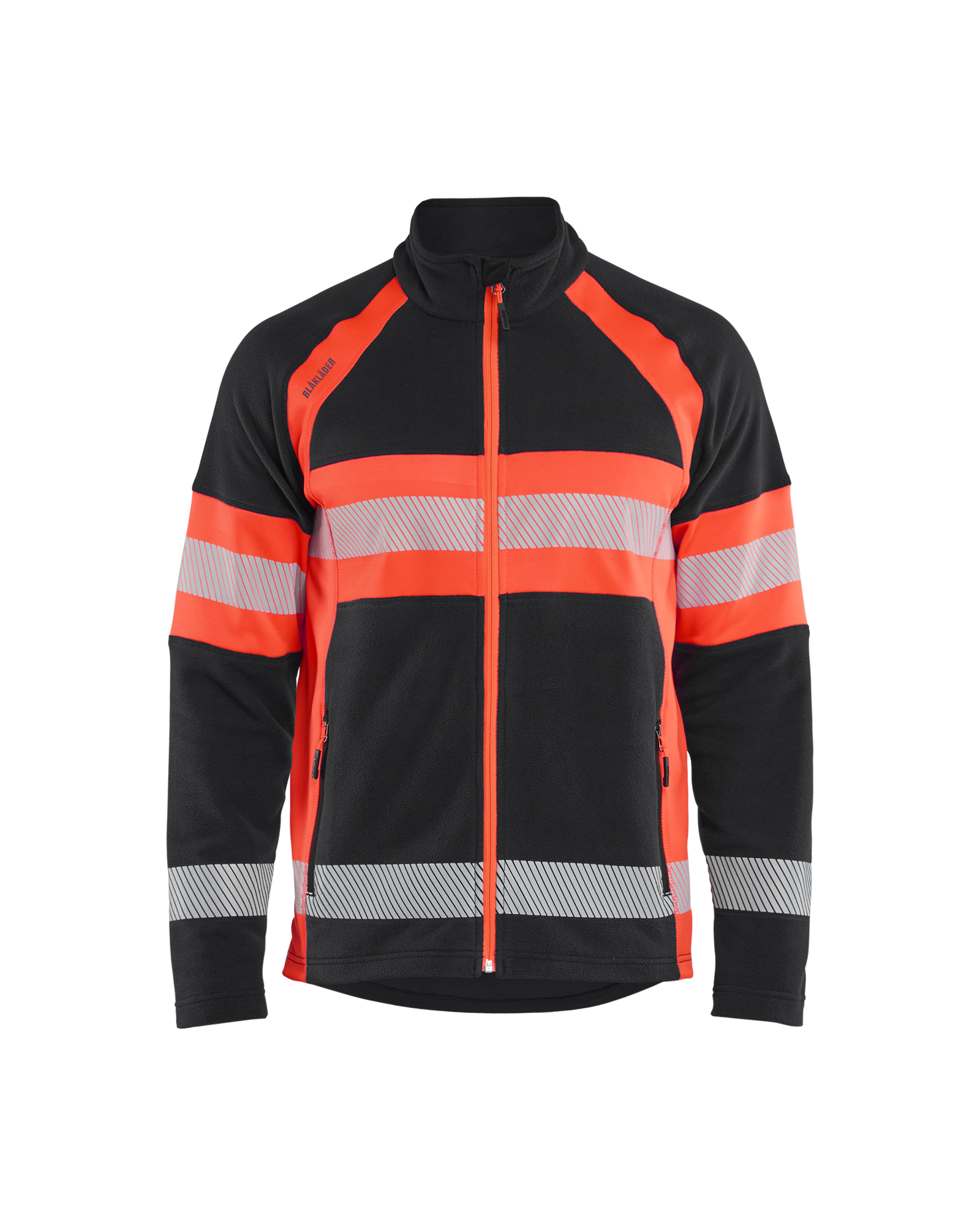 Blåkläder Microfleece Jakke - Sort/High Vis Rød [9955] / XS