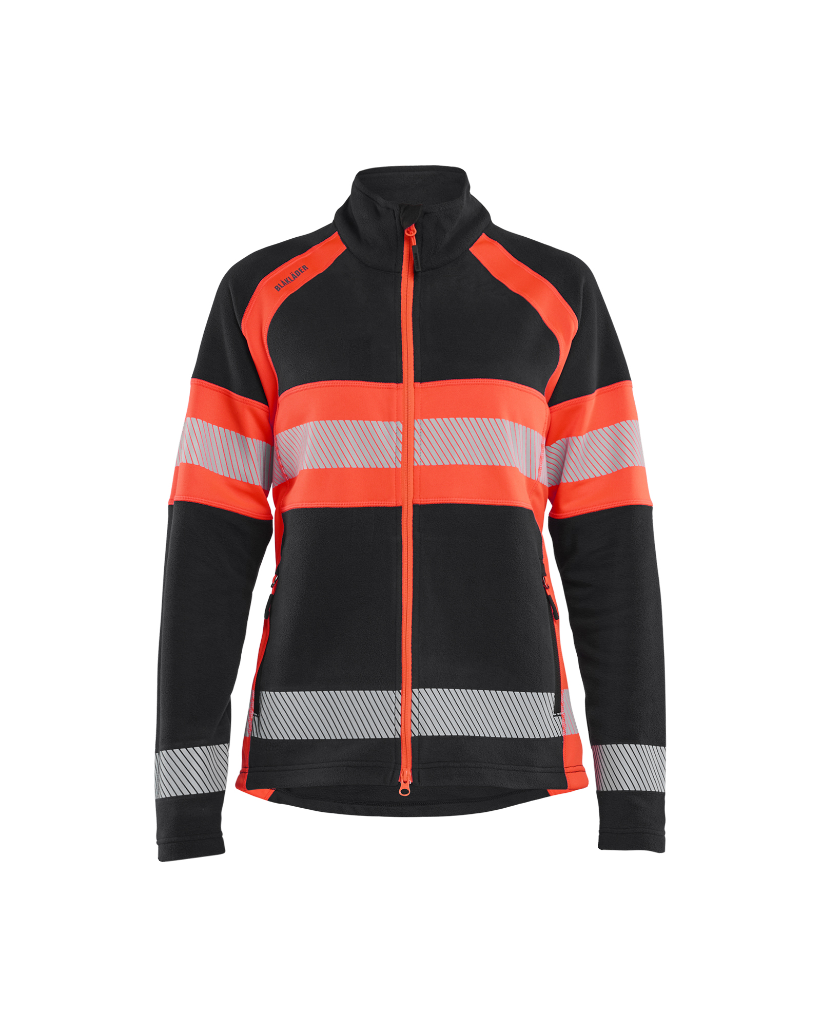 Blåkläder Dame Microfleece Jakke - Sort/High Vis Rød [9955] / XS