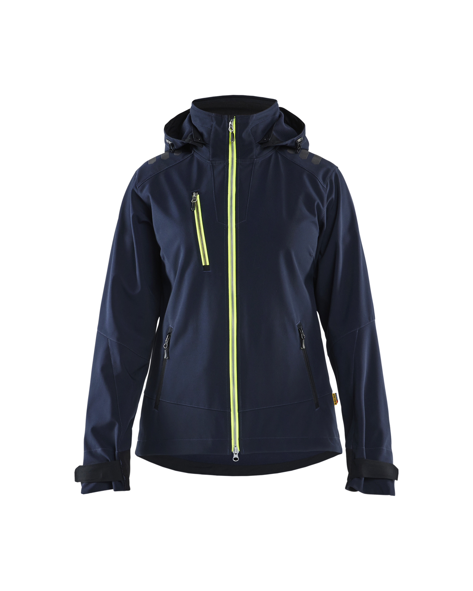 Blåkläder Dame Softshell Jakke - Mørk Marineblå/High Vis Gul [8633] / XS