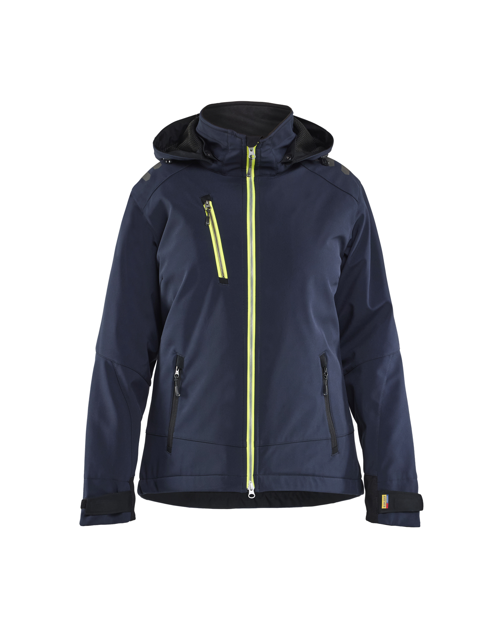 Blåkläder Dame Letforet Vinter Softshelljakke - Mørk Marineblå/High Vis Gul [8633] / XS