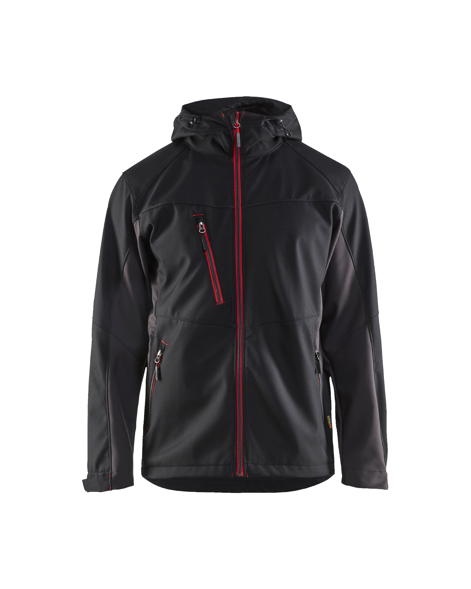 Blåkläder Softshell Jakke med hætte - Sort/Rød [9956] / XS