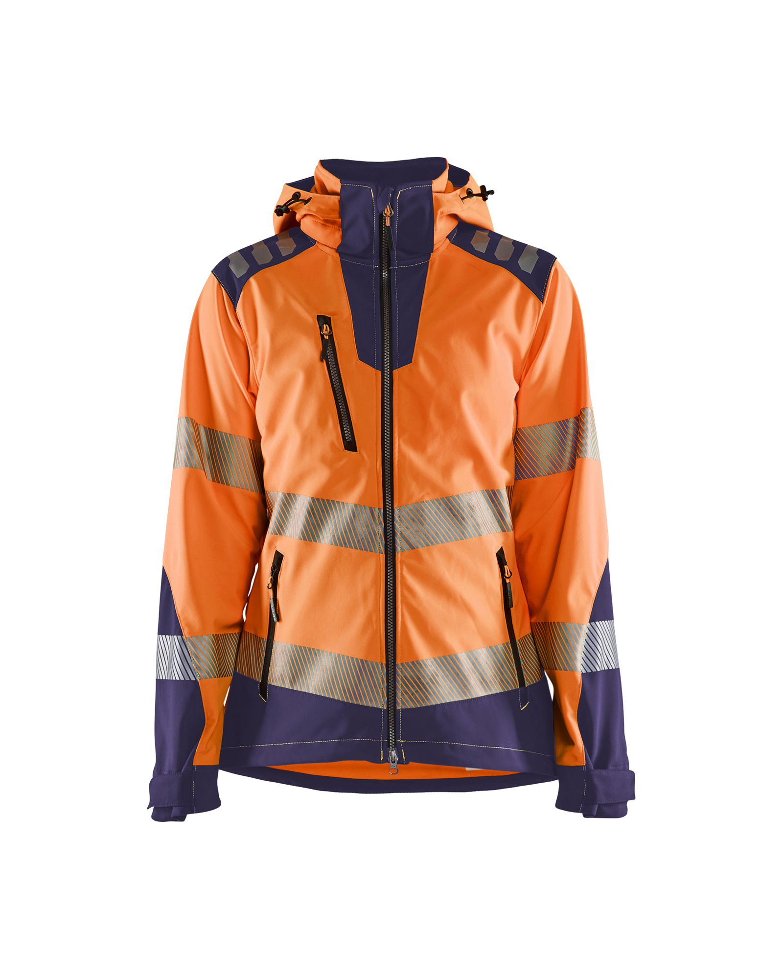 Blåkläder Dame High Vis Softshelljakke - High Vis Orange/Marineblå [5389] / XS