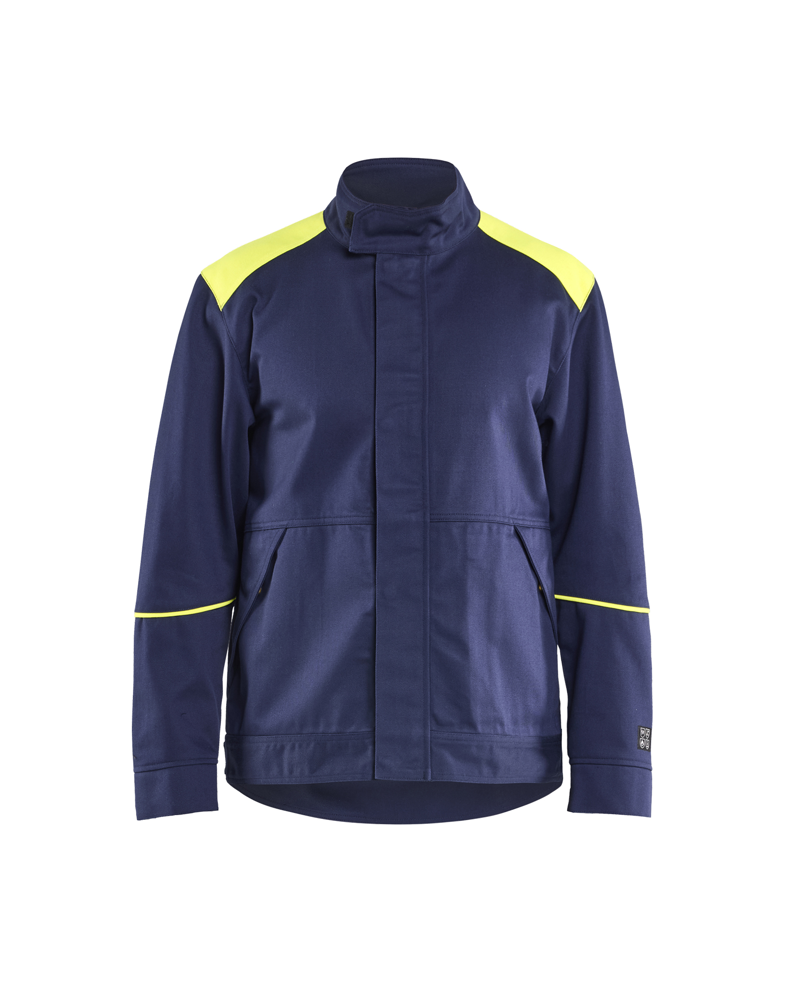 Blåkläder Flammehæmmende Svejse Jakke - Marineblå/High Vis Gul [8933] / XS
