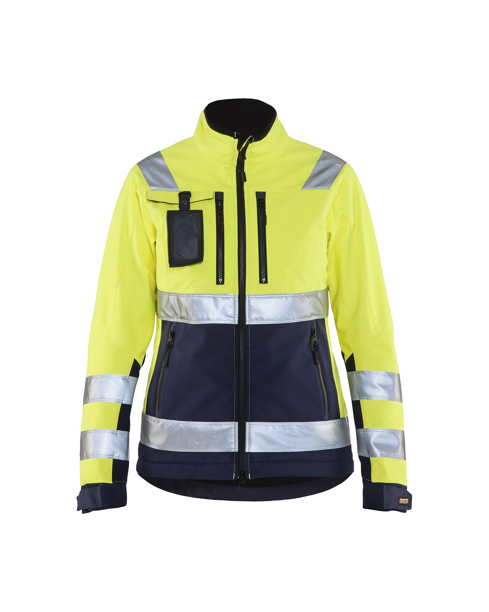 Blåkläder Dame High Vis Softshell Jakke - High Vis Gul/Marineblå [3389] / XS