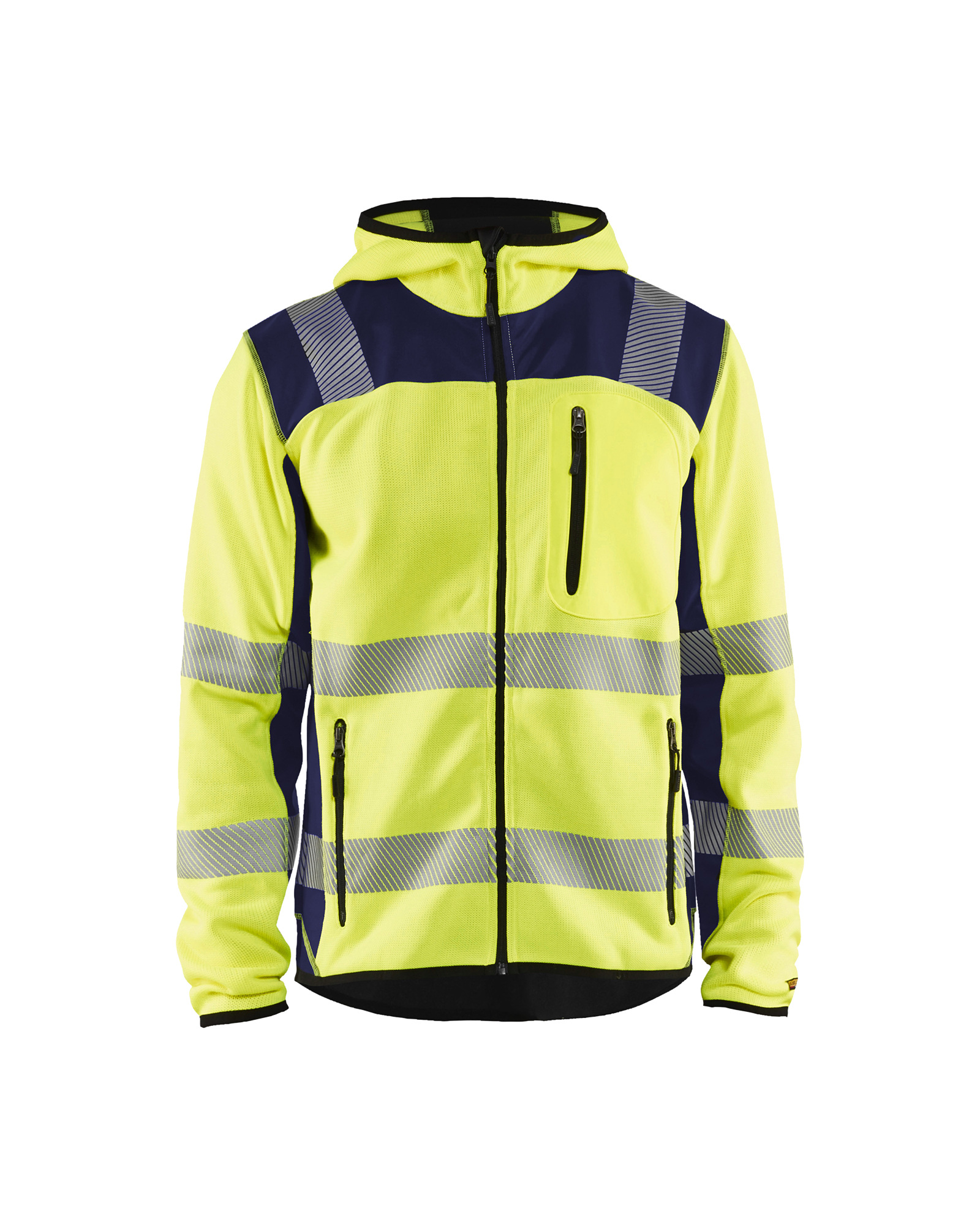 Blåkläder High Vis Strikket Softshell Jakke - High Vis Gul/Marineblå [3389] / XS