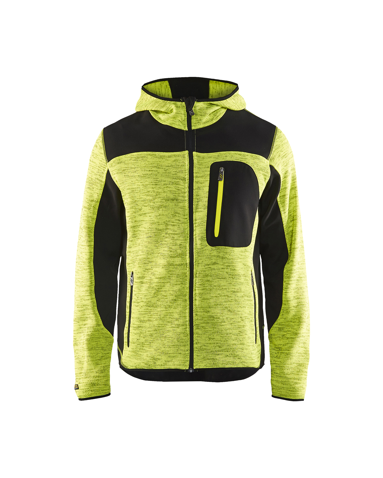 Blåkläder Strikket jakke med softshell - High Vis Gul/Sort [3399] / XS