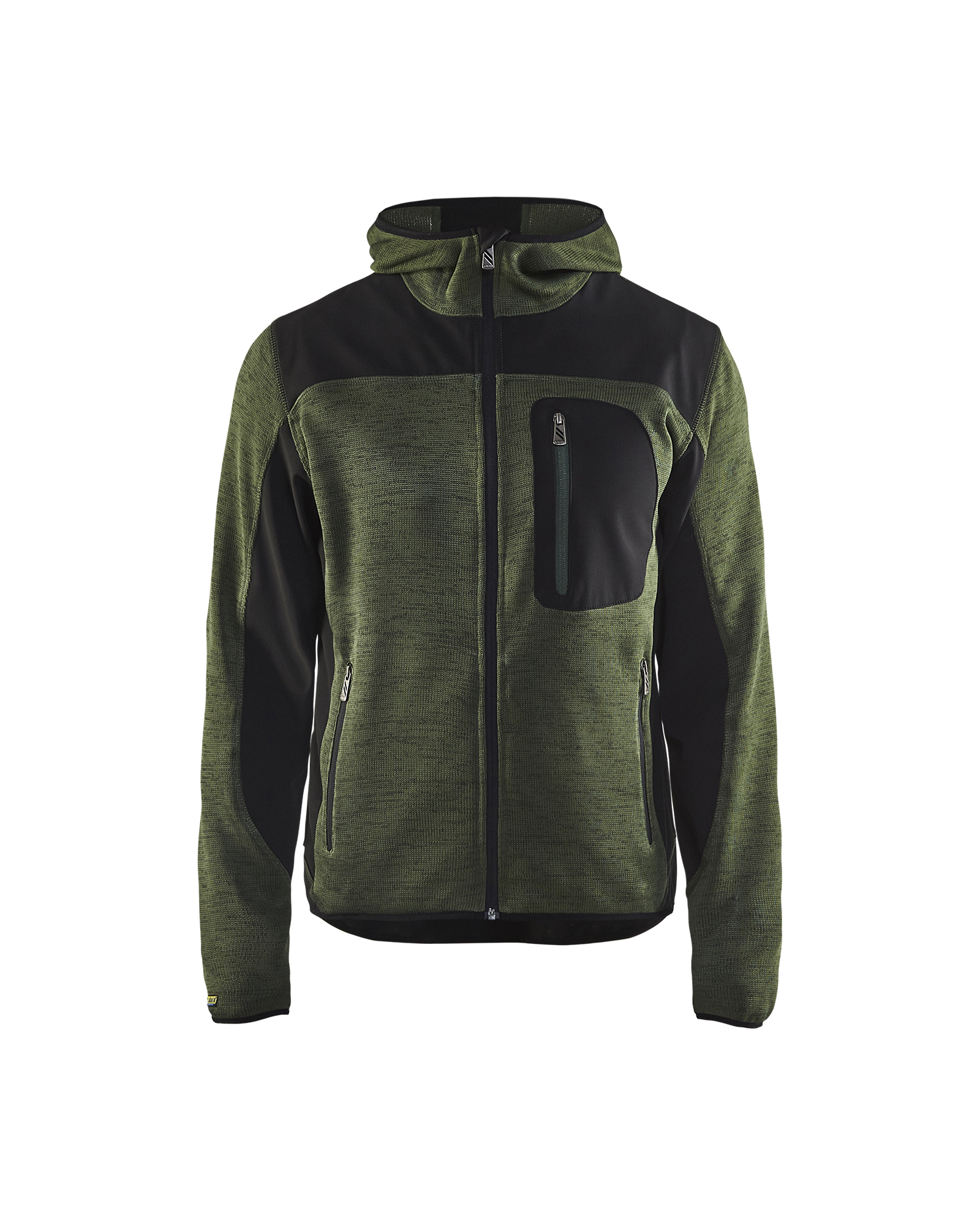 Blåkläder Strikket jakke med softshell - Armygrøn/Sort [4699] / XS