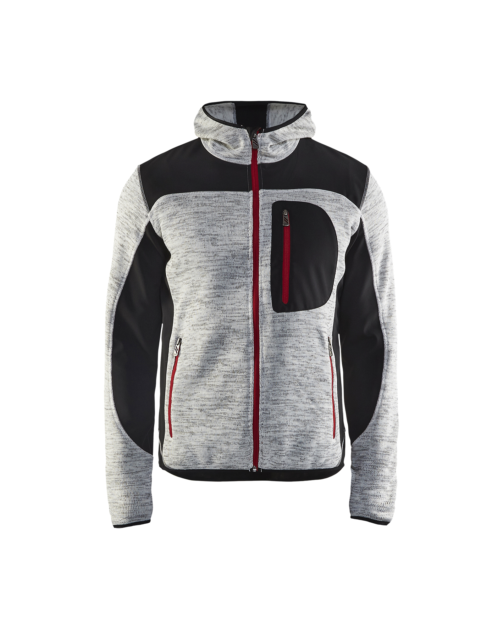 Blåkläder Strikket jakke med softshell - Gråmeleret/Sort [9099] / XS