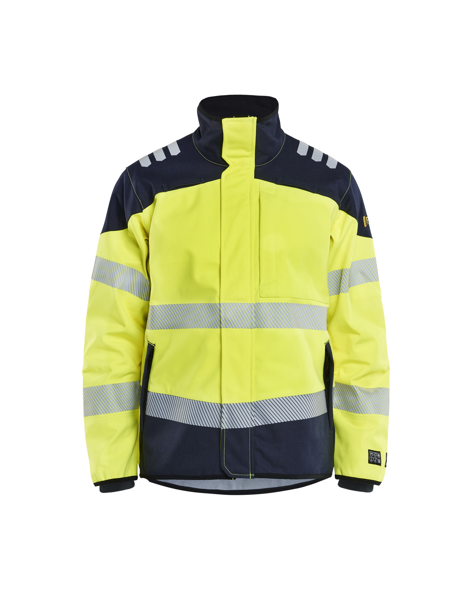 Blåkläder Multinorm Softshell Jakke Inherent - High Vis Gul/Marineblå [3389] / XS