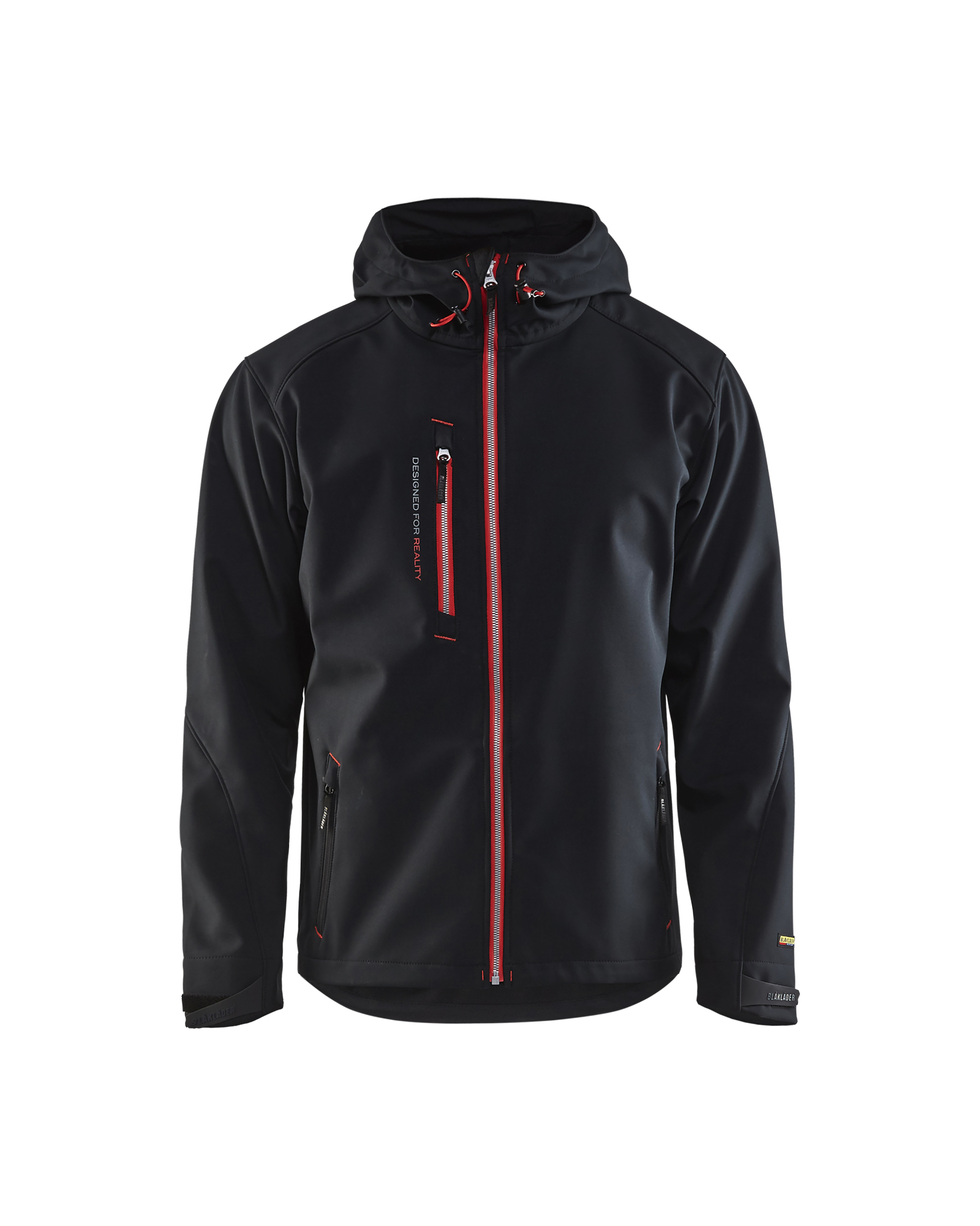Blåkläder Softshell Jakke med hætte - Sort/Rød [9956] / XS