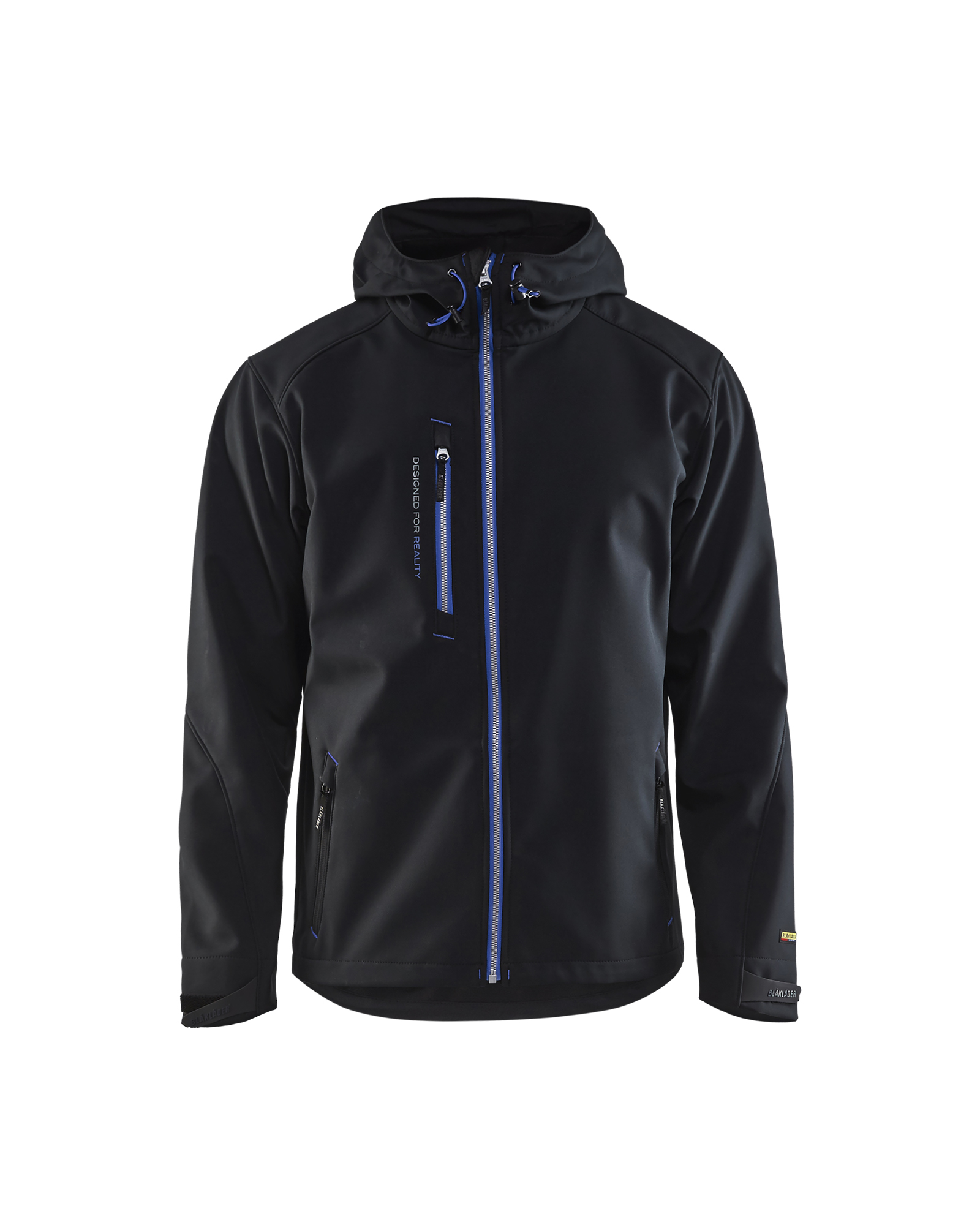 Blåkläder Softshell Jakke med hætte - Sort/Koboltblå [9985] / XS