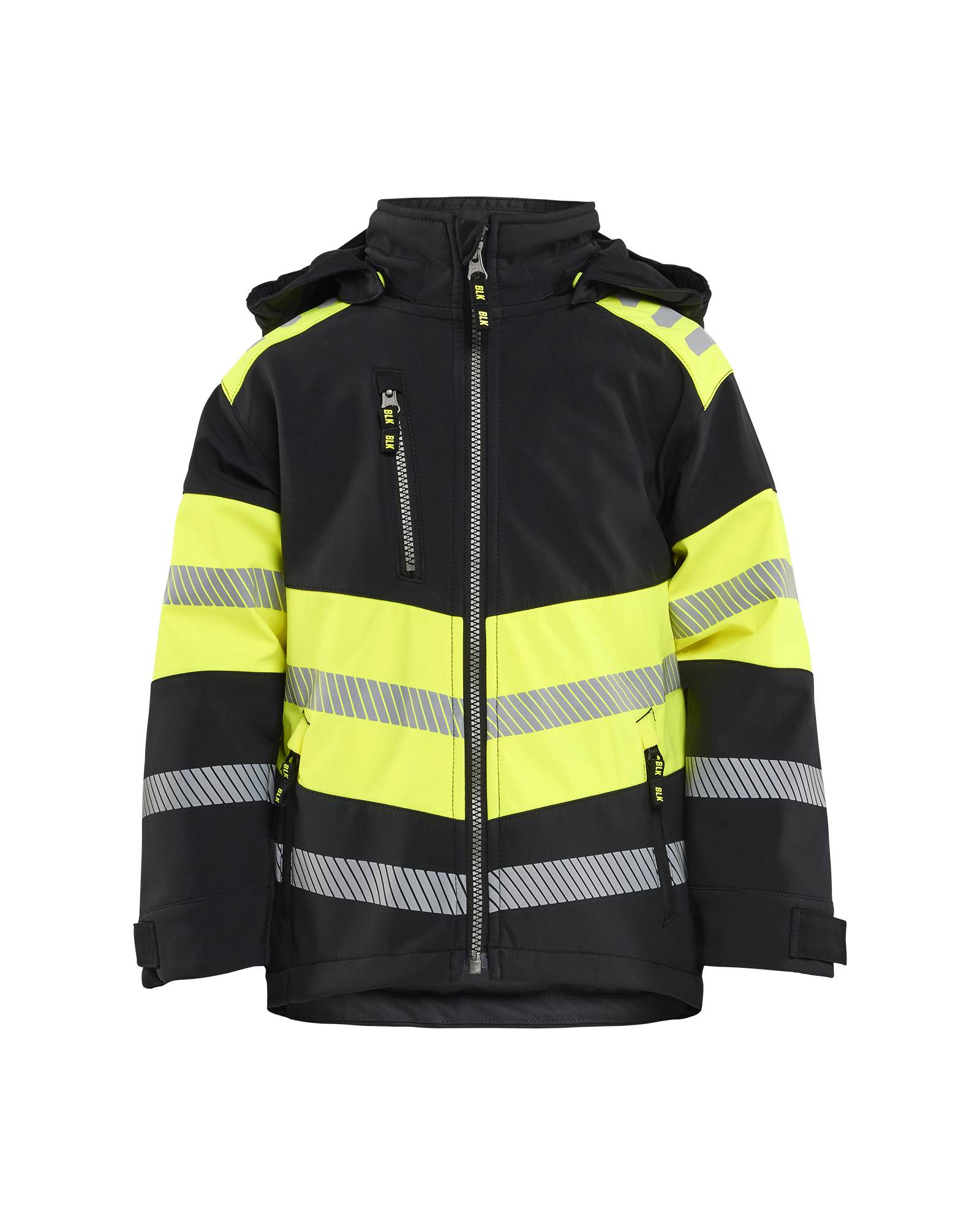 Blåkläder Softshell-jakke til Børn - Sort/High Vis Gul [9933] / 110/116